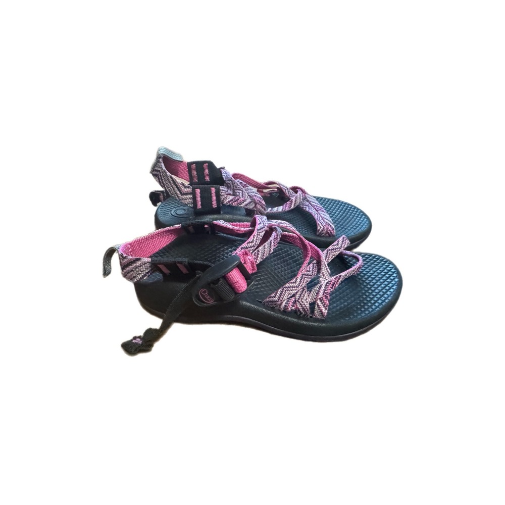 Chaco Z1 Ecotread Sandals Kids Size 1 Pink Purple Chevron Excellent Condition